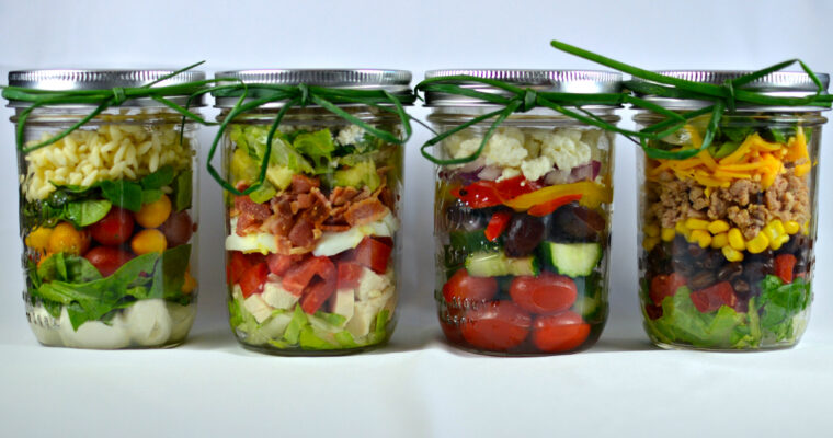 4 Layered Mason Jar Salads