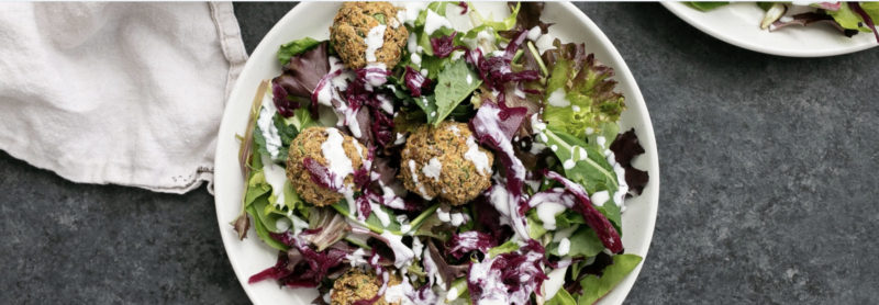 Falafel Tahini Mixed Greens Salad