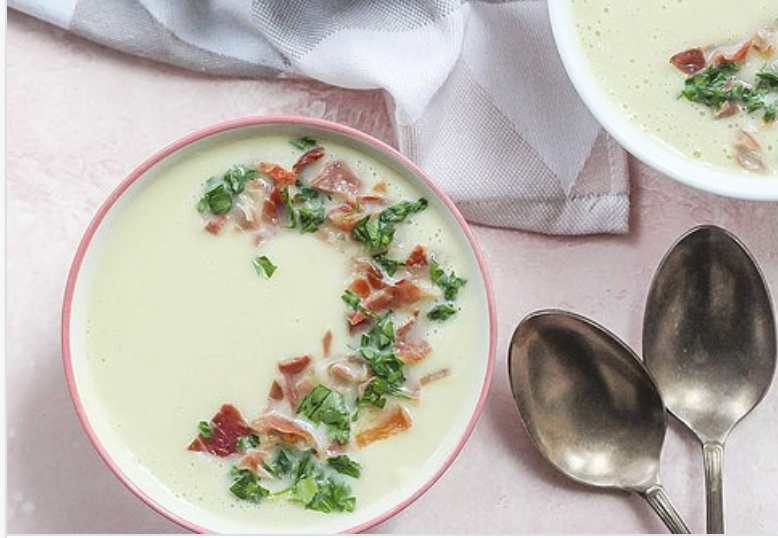 Crispy Prosciutto and Leek Soup