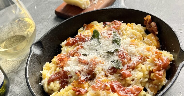 Butternut Squash Risotto with Crispy Prosciutto