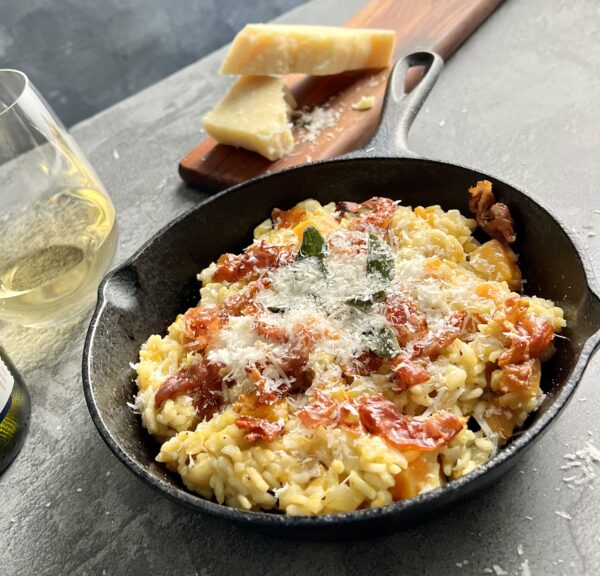 Butternut Squash Risotto with Crispy Prosciutto